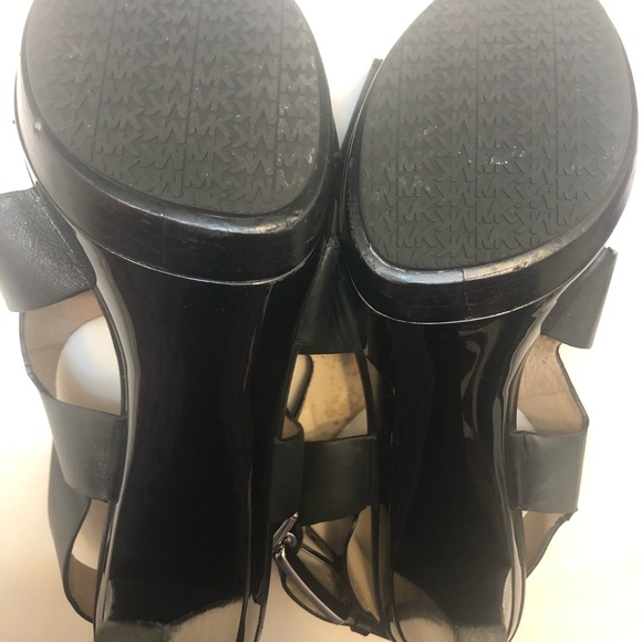 Michael Kors Carla Leather Platform Heel Sandals - Picture 3 of 8